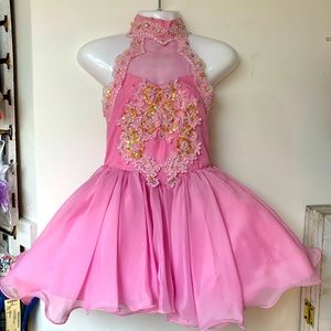Childs Size 4 Pink Halter Style Pageant Dress